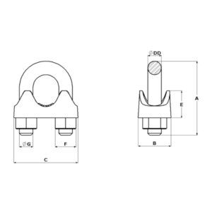 Grampo para Cabo de Aço DIN 741 (ICLIPSI)